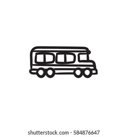 School bus vector sketch icon isolated on background. Hand drawn School bus icon. School bus sketch icon for infographic, website or app.