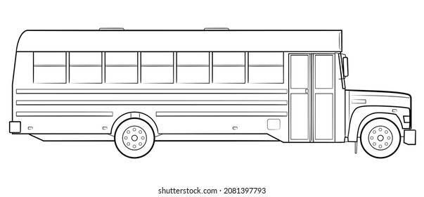 Outline picture of bus Images, Stock Photos & Vectors | Shutterstock