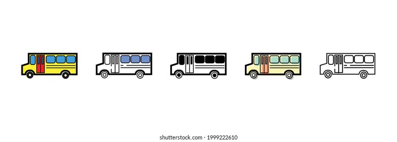 school bus vector type icon