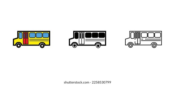 school bus vector type icon