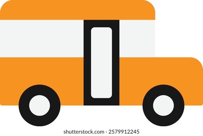 School Bus Vehicle Icon Vector Flat Illustration