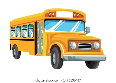 School Bus Vehicle Isolated Cartoon Vector Stock Vector (Royalty Free ...