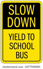 School bus warning sign and labels
