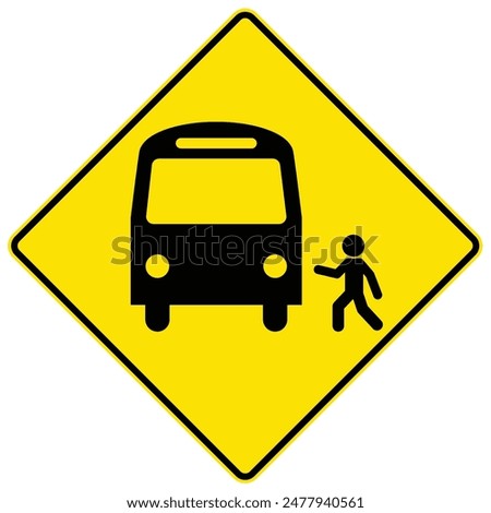 School bus warning sign and labels