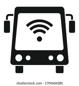 Icono de WiFi del autobús escolar. Simple ilustración del icono del vector wifi del bus escolar para el diseño web aislado en fondo blanco