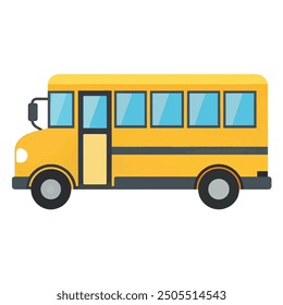 Autobús escolar y autobús escolar amarillo transportan a los niños, Ilustración vectorial plana de concepto de regreso a la escuela