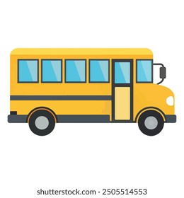 School bus and yellow school bus transport children, back to school concept flat vector illustration