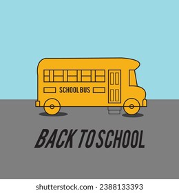 School bus . Yellow vehicle for transporting elementary schoolchildren cozy comfortable movement.