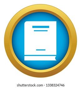 School calculator icon blue vector isolated on white background for any design