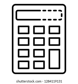 School calculator icon. Outline school calculator vector icon for web design isolated on white background