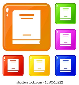 School calculator icons set collection vector 6 color isolated on white background