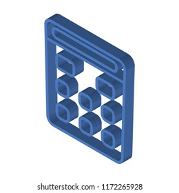 School Calculator isometric left top view 3D icon
