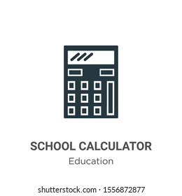School calculator vector icon on white background. Flat vector school calculator icon symbol sign from modern education collection for mobile concept and web apps design.
