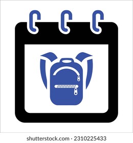 School Calendar Icon , Vector Graphics