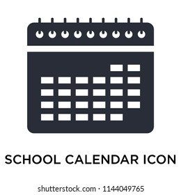 School Calendar icon vector isolated on white background for your web and mobile app design, School Calendar logo concept