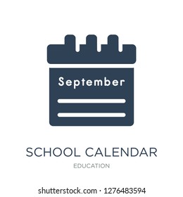 school calendar icon vector on white background, school calendar trendy filled icons from Education collection, school calendar vector illustration