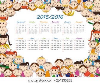 School calendar on new year school from 2015 to 2016 year