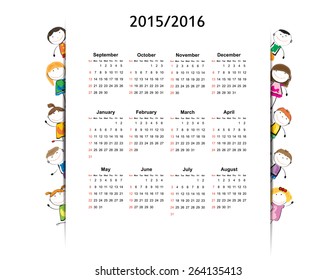 School calendar on new year school from 2015 to 2016 year