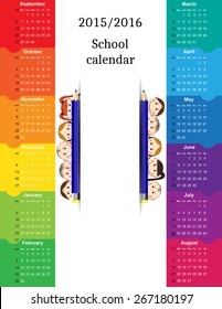 School calendar on new year school from 2015 to 2016 year