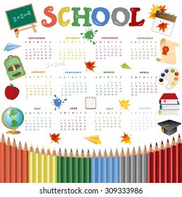 School calendar on new year school from 2015 to 2016 year
