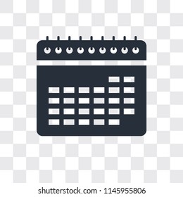 School Calendar vector icon isolated on transparent background, School Calendar logo concept