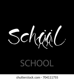 ESCUELA.  Diseños caligráficos Tipografía de etiquetas e impresión vintage con letras. Ilustración vectorial. 