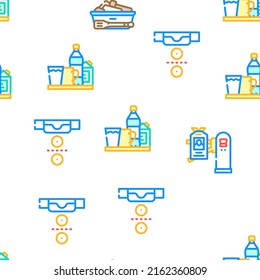Ilustración de la línea de color del patrón sin inconvenientes del vector del menú del aula