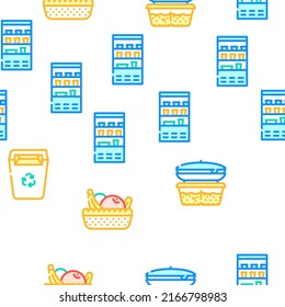 Ilustración de la línea de color del patrón sin inconvenientes del vector del menú del aula