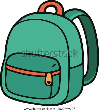 School Cartoon Backpack Illustration icon vector
