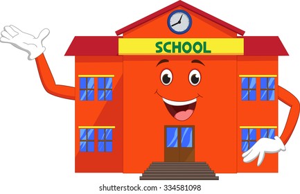 school cartoon waving