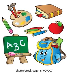 School Cartoons Collection Vector Illustration Stock Vector (Royalty ...