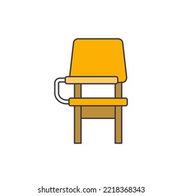 School chair in color, isolated on white background 