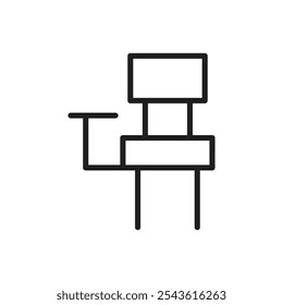 Schulstuhl Schreibtisch Flat line Illustration