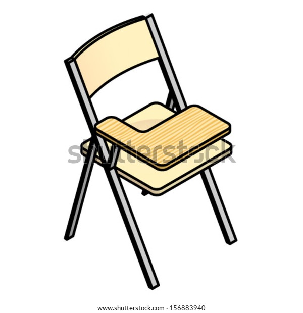 School Chair Foldup Tabletdesk Stock Vector Royalty Free 156883940