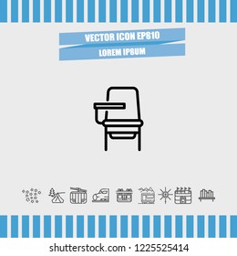 School chair icon vector