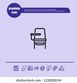 School chair icon vector
