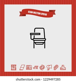 School chair icon vector