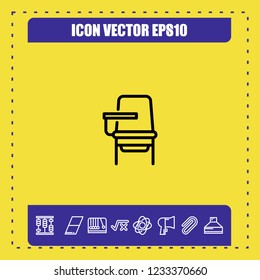 School chair icon vector