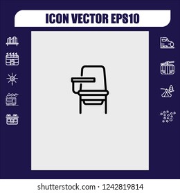 School chair icon vector