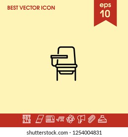 School chair icon vector