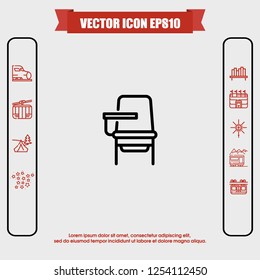 School chair icon vector