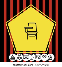 School chair icon vector