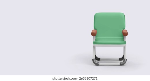 School chair in simple cartoon 3D style, perfect for educational projects, classroom visuals, and interior scenes. Clean isolated design element. Vector illustration.