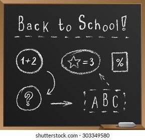 school chalk font, vector back to school black