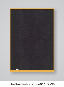 School chalkboard black color vertical orientation isolated on white background. School board.