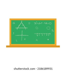 School chalkboard with different stuff. Back to school. Flat vector illustration