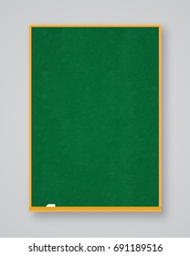 School chalkboard green color vertical orientation isolated on white background. School board.