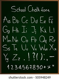 School Chalkboard Handwritten Font Vector