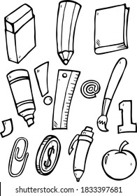 School characters vector illustration set