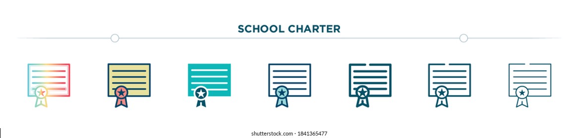 school charter icon designed in gradient, filled, two color, thin line and outline style. vector illustration of school charter vector icons. can be used for mobile, ui, web
